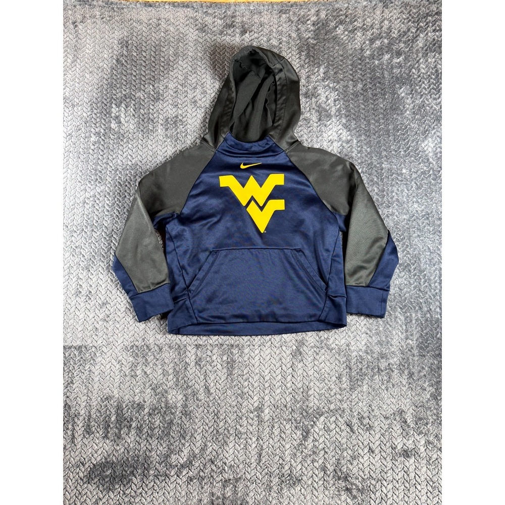 Nike Dri Fit NCAA West Virginia Mountaineers Football Hoodie Mens Small Blue‎